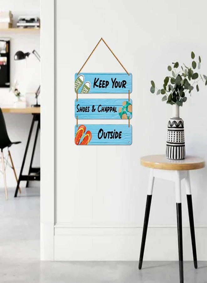 WallDaddy Decorative Wooden Printed Wall Hanger | Wall Decor Hangings | Wall Decorative Showpiece | Wall Decor for Living Room | Wooden Wall Hangings Home.Funky Slogan Keep Your Shoes 30x30 Cm. - Image 3